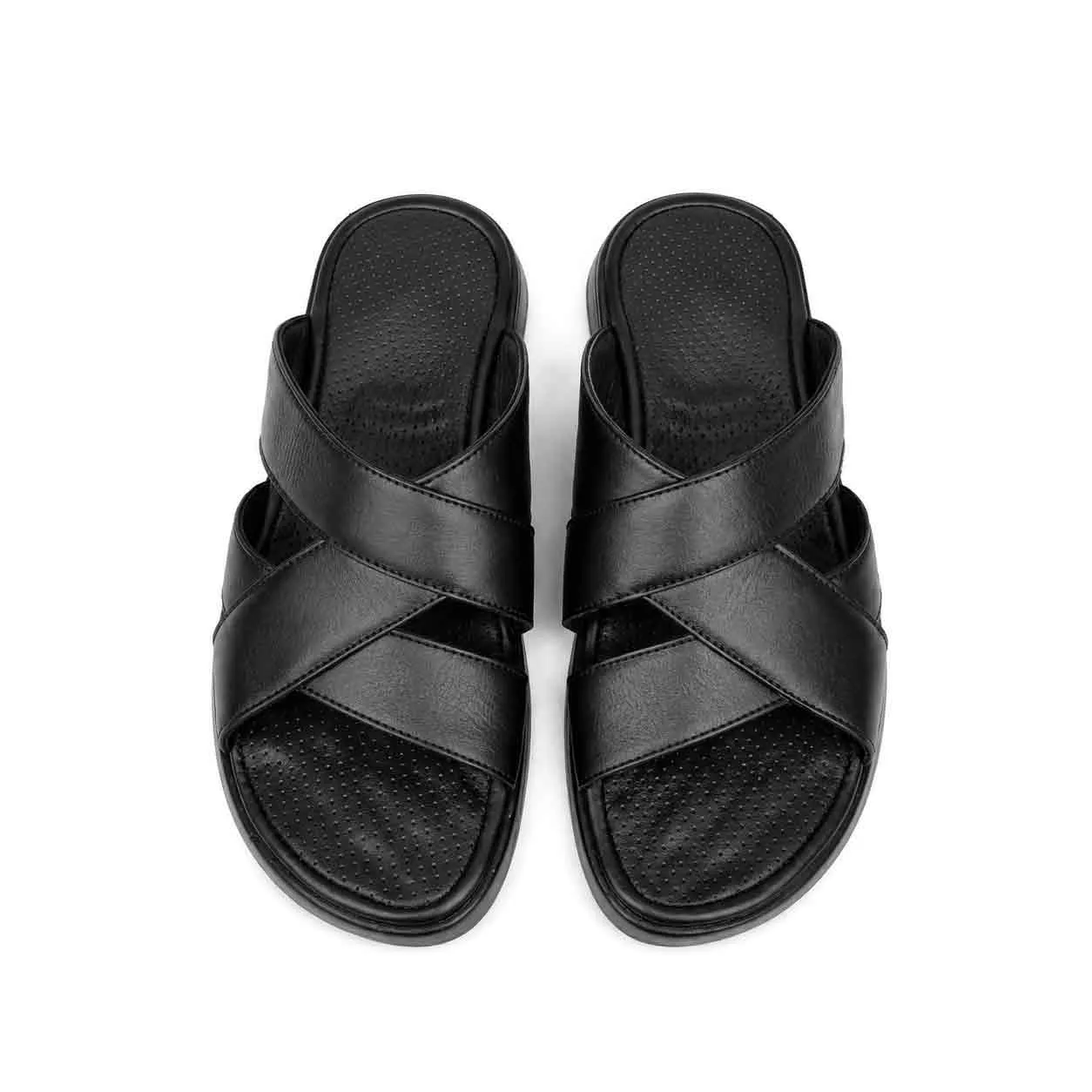 Sandale pour homme 216 noir cuir  miniature